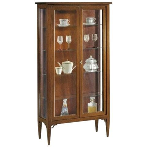 Vetrina Arte Povera Color Noce In Legno L. 89 P. 34 H. 170 - Foto 1