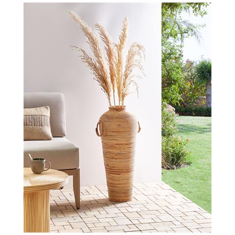 Vaso Decorativo Elatia Rattan 70 Cm Naturale - Foto 1