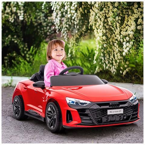 Macchina Elettrica Per Bambini 5 Anni Max Licenza Audi Con Pulsanti, Cinture E Fari, 103x58x41 Cm, Rossa E Nera - Foto 2