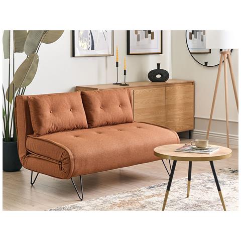 Divano Letto 2 Posti Vestfold Tessuto Arancione - Foto 1
