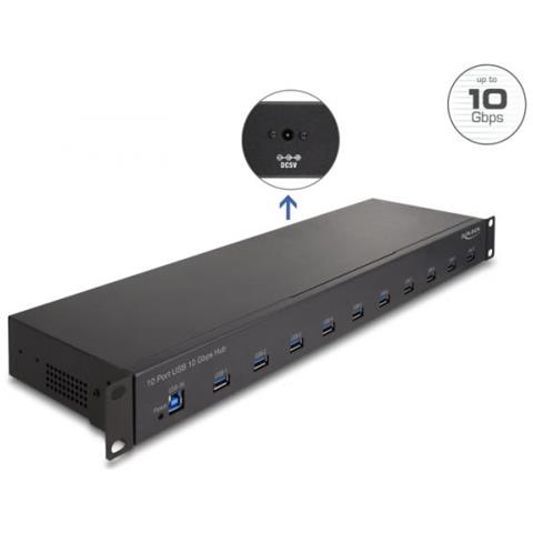 64240 Hub Di Interfaccia Usb 3.2 Gen 2 (3.1 Gen 2) Type-b 10000 Mbit /s Nero - Foto 2