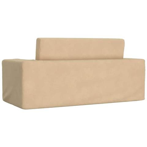 Divano Letto per Bambini a 2 Posti Crema in Morbido Peluche - Foto 2