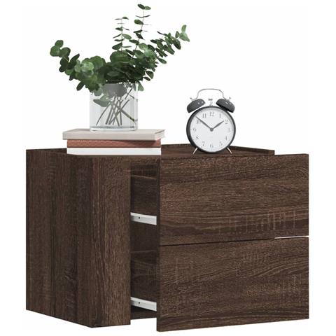Comodino A Muro Rovere Marrone 45x30x35 Cm - Foto 3