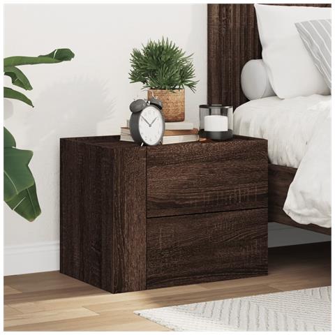 Comodino A Muro Rovere Marrone 45x30x35 Cm - Foto 1