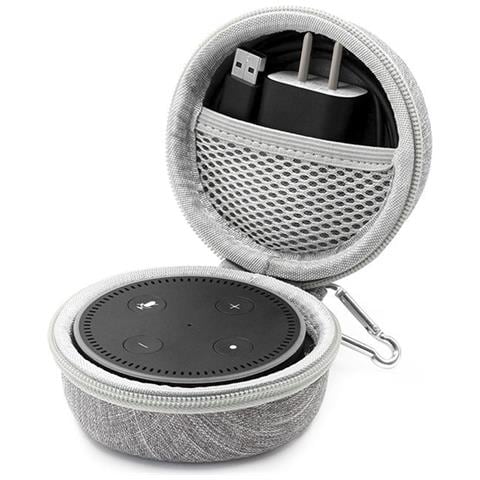 Custodia Protettiva Semirigida In Nylon Per Amazon Echo Dot (gen 2) 9x6x9 Cm. Grigio - Foto 2