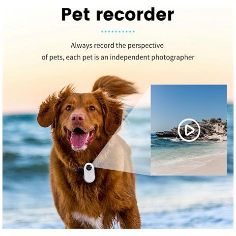 Action Camera / Telecamera Per Animali Domestici Con Collare In Silicone White - Foto 2