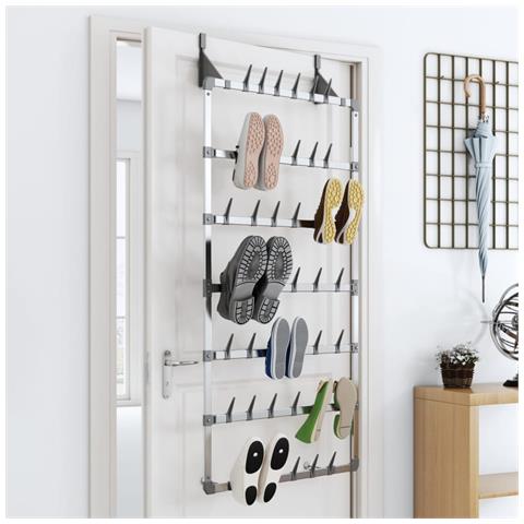 Lusso Casadino -  Scarpiera Pensile Argento 66x13x139 Cm - Foto 6