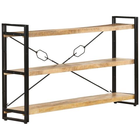 Lusso Casadino - Libreria A 3 Ripiani 140x30x80 Cm In Legno Massello Di Mango - Foto 2