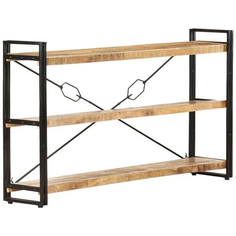 Lusso Casadino - Libreria A 3 Ripiani 140x30x80 Cm In Legno Massello Di Mango - Foto 8