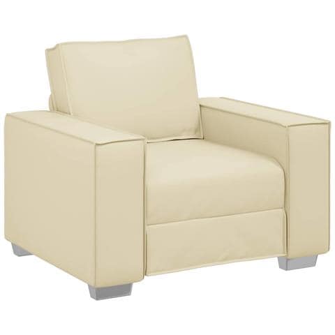 Poltrona Crema 59 cm in Pelle Sintetica - Foto 1