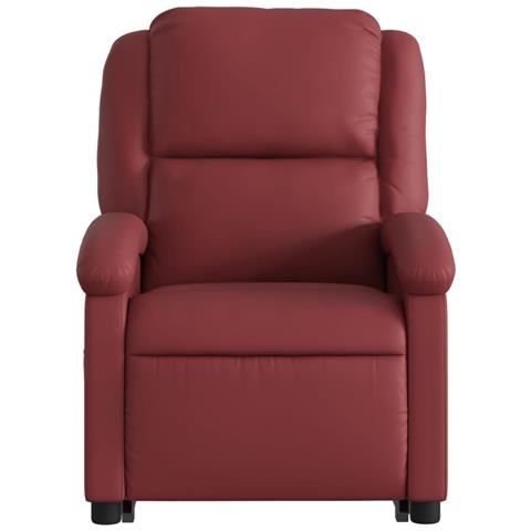 Poltrona Alzapersone Massaggi Reclinabile Rosso Vino Similpelle - Foto 9