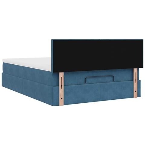 Struttura Letto Pouf con Materasso 140x190 cm in Velluto - Foto 9