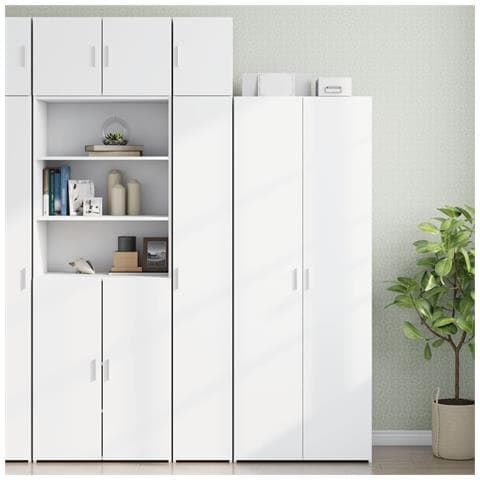 Mobile Sottile Bianco 30x42,5x225 cm in Truciolato - Foto 2