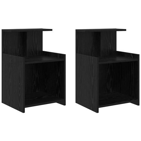 Comodini 2 pz Rovere Nero 40x35x60 cm Legno ingegnerizzato - Foto 1