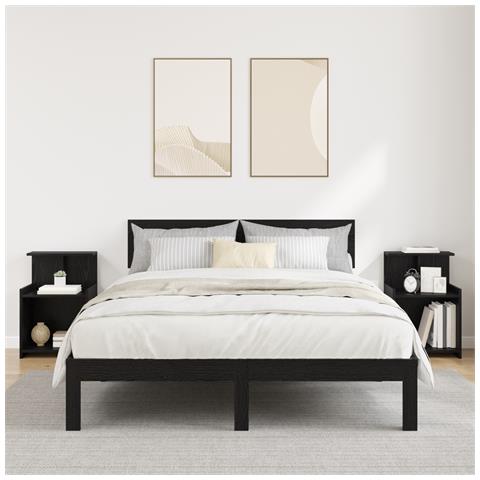 Comodini 2 pz Rovere Nero 40x35x60 cm Legno ingegnerizzato - Foto 2