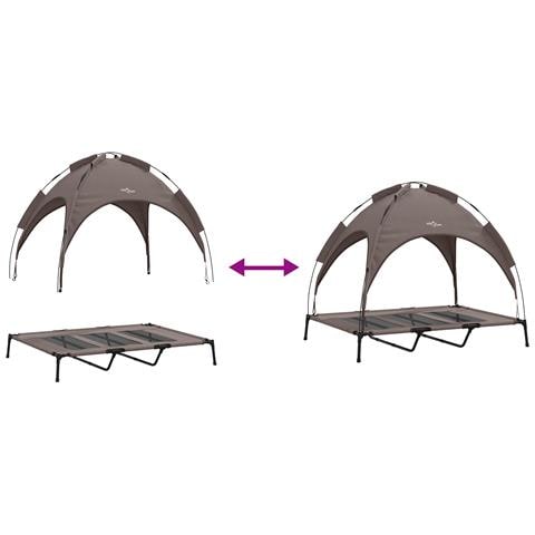 Letto rialzato per cani con tetto rimovibile Marrone XL Acciaio - Foto 9