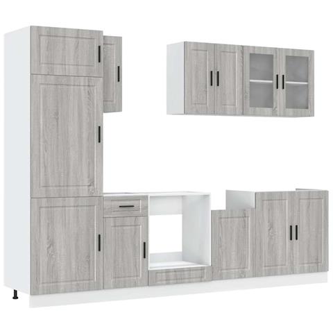Set Mobili da Cucina 8 pz Kalmar Grigio Sonoma in Truciolato - Foto 1