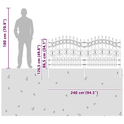 Recinzione da giardino Grigio 140 cm - Foto 6