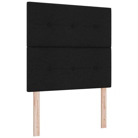 Letto a molle con materasso Nero 120 x 190 cm Tessuto - Foto 1