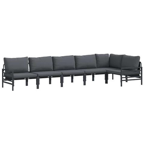 Set Divano da Giardino 6 pcs Antracite Acciaio - Foto 1