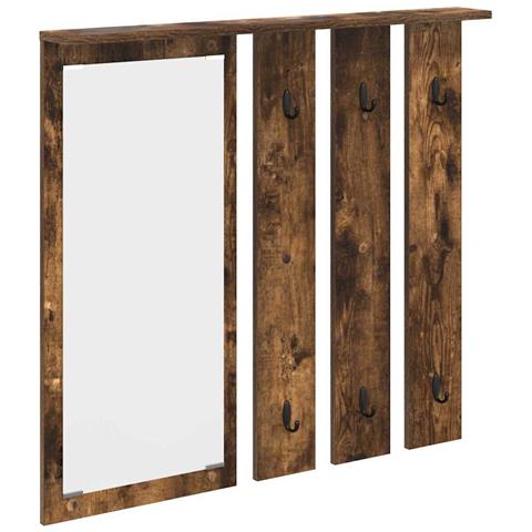 Appendiabiti a muro con lo scaffale Rovere fumo 84 x 10 x 80 cm - Foto 1