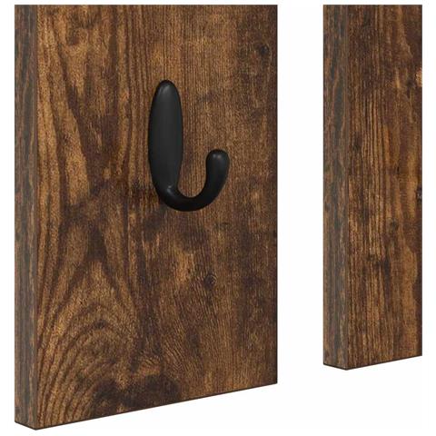Appendiabiti a muro con lo scaffale Rovere fumo 84 x 10 x 80 cm - Foto 9