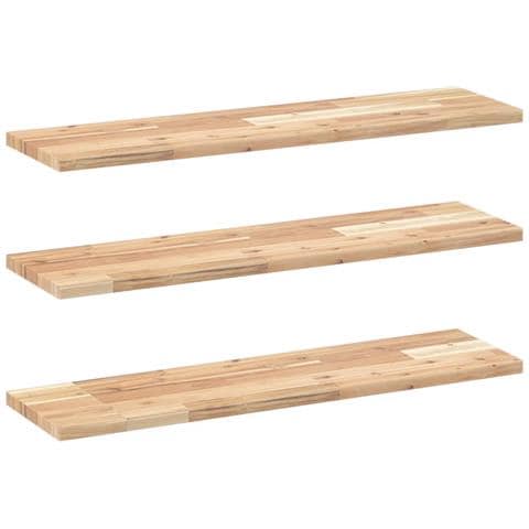 Mensole da Parete 3 pz 100x20x2 cm Legno Acacia Non Trattato - Foto 1