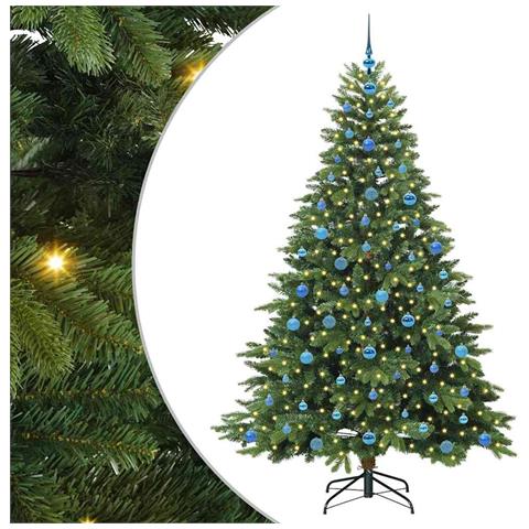 Albero di Natale artificiale con 300 LED Verde 210 cm PE e PVC - Foto 1