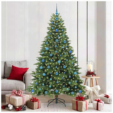 Albero di Natale artificiale con 300 LED Verde 210 cm PE e PVC - Foto 2