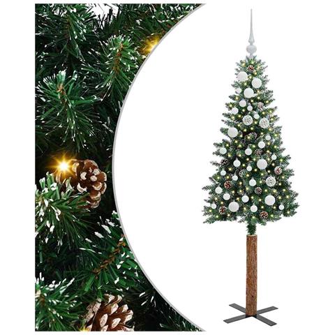 Albero di Natale snodato con 150 LED con supporto Verde 150 cm - Foto 1