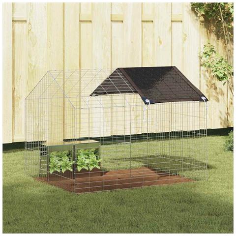 Gabbia per Conigli Argento 400 x 78 x 78 cm Acciaio zincato - Foto 2