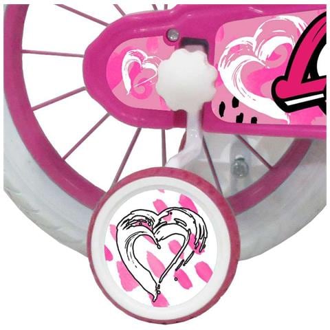 Sch Heart 14'' - Bicicletta Per Bambine (4-6 Anni), Ruote 14'', Telaio Acciao, Con Accessori - Colore Bianco - Foto 2