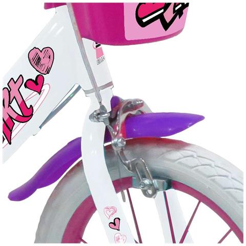 Sch Heart 14'' - Bicicletta Per Bambine (4-6 Anni), Ruote 14'', Telaio Acciao, Con Accessori - Colore Bianco - Foto 6