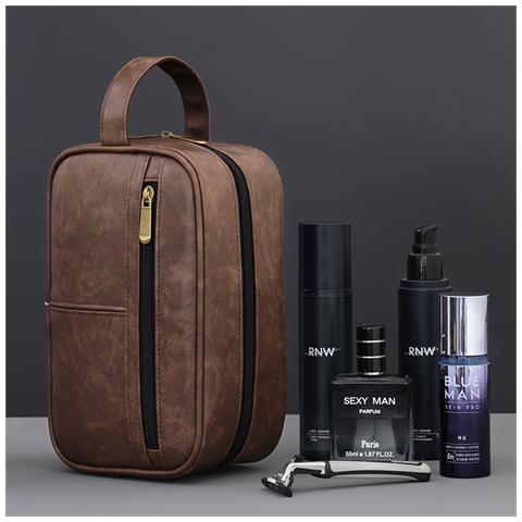 Beauty Case Da Viaggio Portatile Da Uomo - Elegante E Funzionale Brown - Foto 2