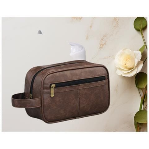 Beauty Case Da Viaggio Portatile Da Uomo - Elegante E Funzionale Brown - Foto 4