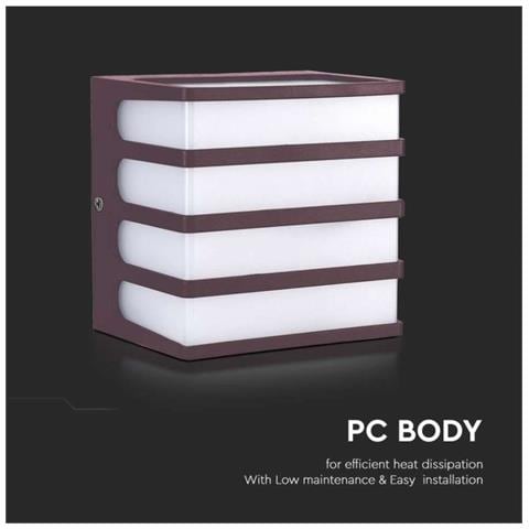 Lampada LED da Muro a Lanterna 8W Moderna Colore Marrone 3000K IP65, colore Marrone - Foto 4