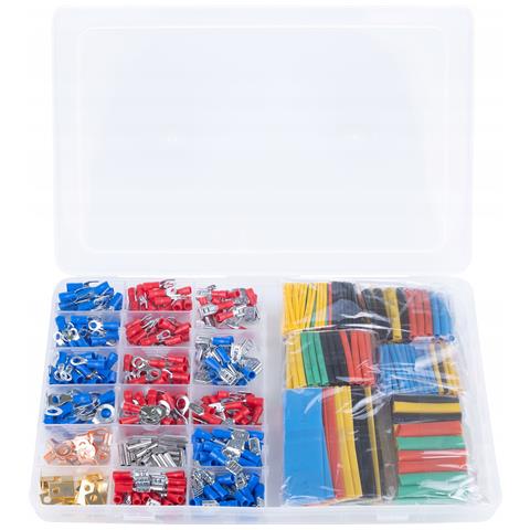 Set Di Connettori Isolati E Tubetti Termorestringenti + Spelafili Automatico Con Crimpatrice - 350 Connettori, 328 Tubetti, Pvc E Rame, 600v, 84-120°c - Foto 8