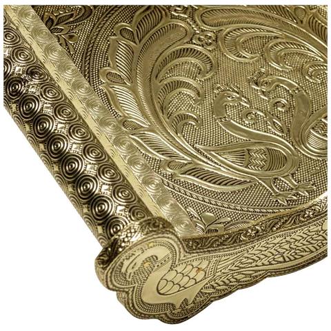 Vassoio In Metallo Goffrato Dorato 30x21x6h - Foto 6