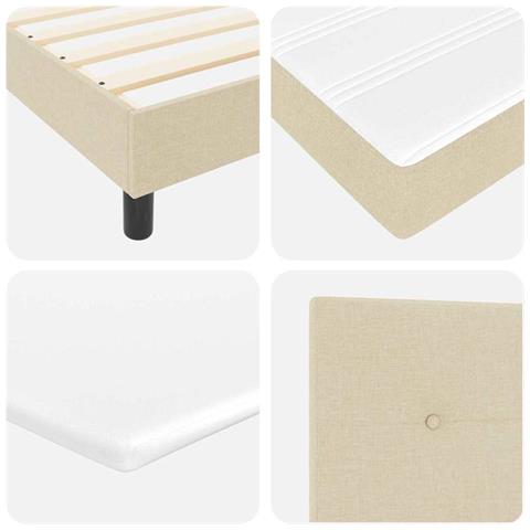 Letto a molle con materasso Crema 140 x 200 cm Tessuto - Foto 9
