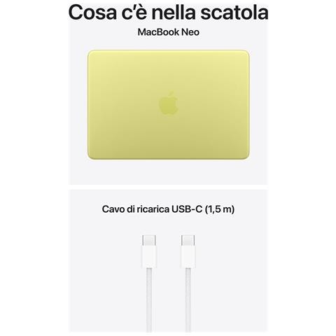 MacBook Neo 13"A18 Pro chip 6-core CPU 5-core GPU 8GB 256GB SSD - Giallo agrume - Foto 10