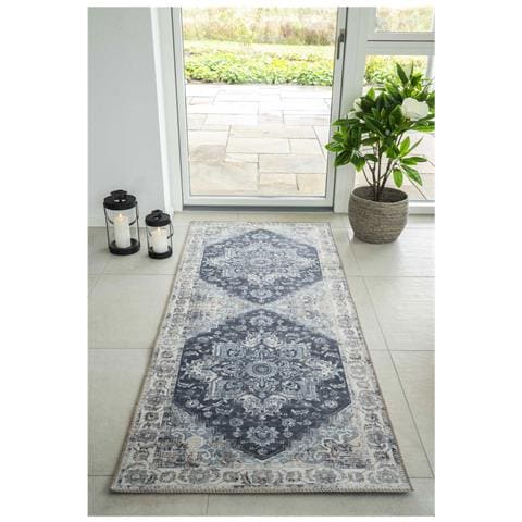 Passatoia Havana Blu In Chenille 100% Poliestere 80x200 Cm - Foto 2