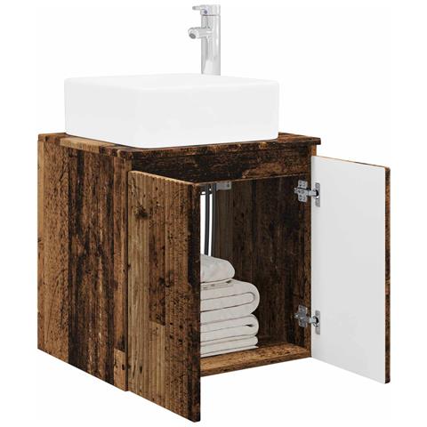 Mobile Lavabo da Parete Legno antico 49,5 x 41 x 63 cm - Foto 2