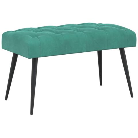 Panchina con bottoni imbottiti Turchese 80 x 40 x 46 cm Velluto - Foto 1