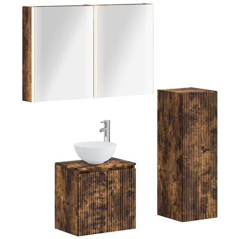 Set di mobili per il bagno 4 pcs Rovere Fumo - Foto 1