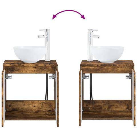 Set di mobili per il bagno 4 pcs Rovere Fumo - Foto 9