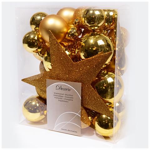 Sfere di Natale Assortite Piu Puntale Colore Oro - Foto 1