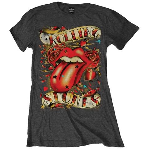 Rolling Stones (The) - Tongue & Stars Charcoal (T-Shirt Donna Tg. M)  - Foto 1