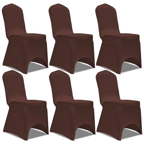 Fodera Elastica Per Sedie 6 Pz. Marrone - Foto 1