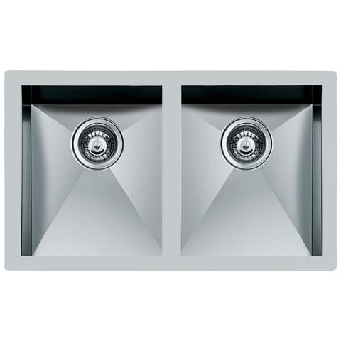 Lavello 785x460 Mm Quadra 2 Vasche Sottotop Inox Spazzolato Cod. 1208 850 - 1208850 - Foto 2