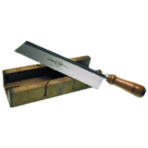 Sega A Dorso Per Legno Da Mm. 250 Con Impugnatura In Legno E Lama In Acciaio A Dentatura Fine. Guida In Plastica Per Tagli Di Precisione A 90ã¸ E 45ã¸. . - Foto 1